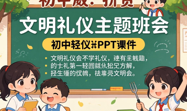 初中生文明礼仪主题班会ppt:（初中文明礼仪主题班会ppt课件）