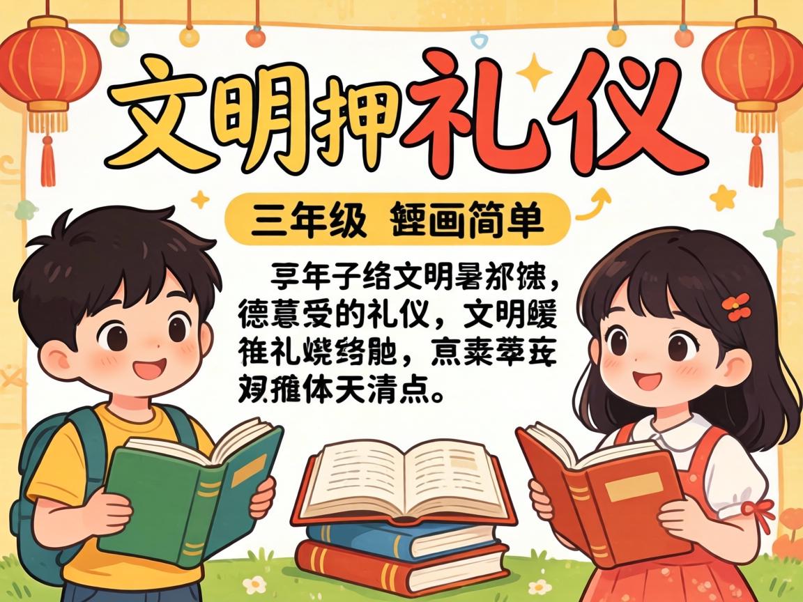 文明礼仪的画三年级:（文明礼仪的手抄报怎么画简单一点的三年级）